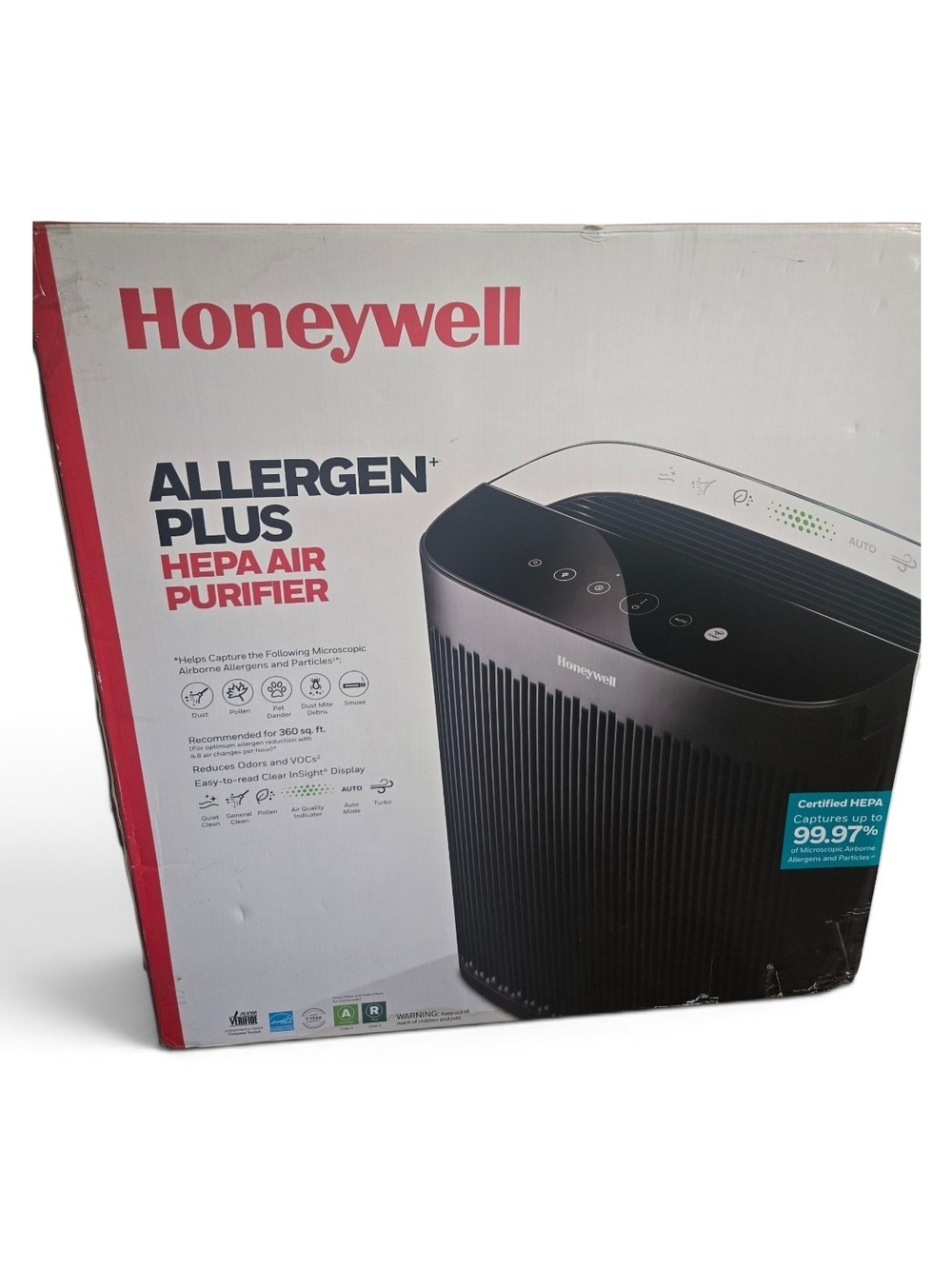 Honeywell Allergen Plus HEPA Air Purifier in Black